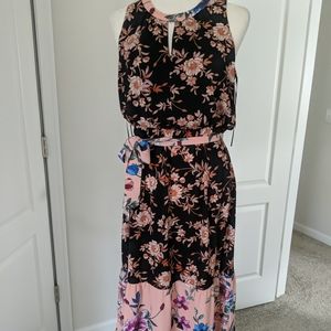 Spense Women Sleeveless Maxi Long Dress S Casual Size 8 floral multi color